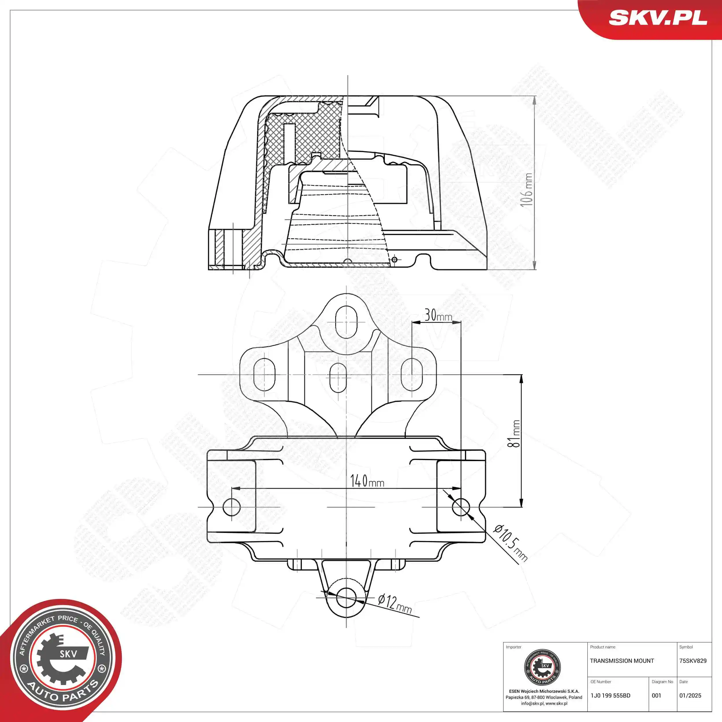 Mounting, manual transmission